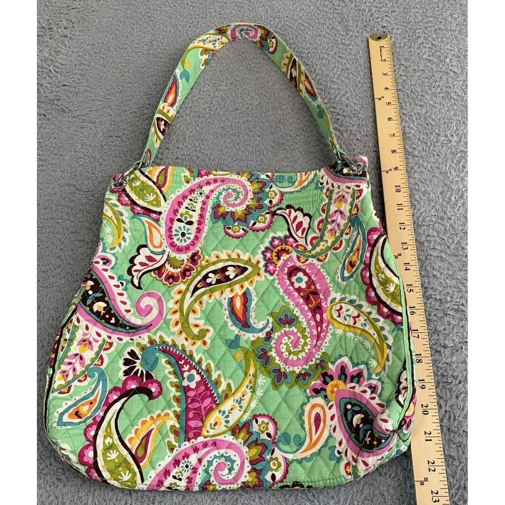 Vera Bradley Tote Bag Paisley TUTTIFRUTTI  Magnetic Close Green Pink Blue Floral